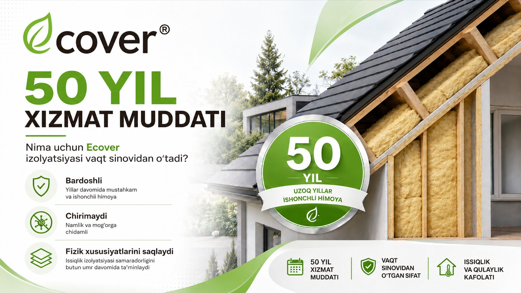 50 yil xizmat muddati: nima uchun Ecover izolyatsiyasi vaqt sinovidan o‘tadi?